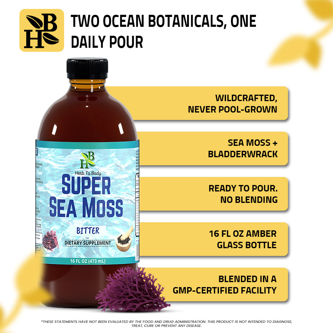 Herb to Body Super Sea Moss Bitter Herbal Tonic 16oz